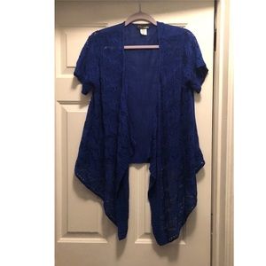 COPY - Size large royal blue open knit cardigan